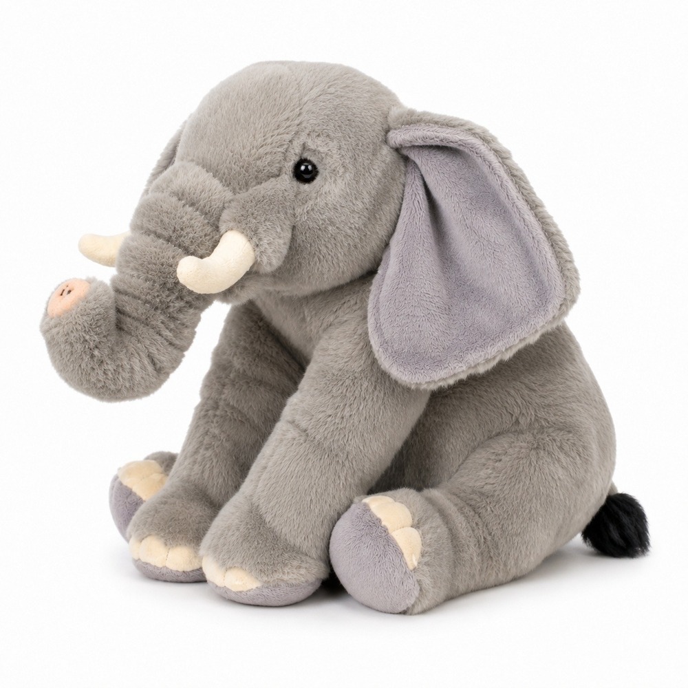FAO Schwarz Elephant Plush Toy Kids 10in Grey Excellent Safari Stuffed Animal